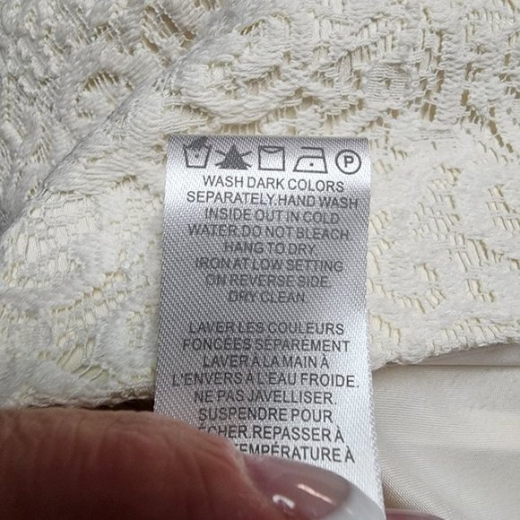 𝅺RW&CO White Lace Cotton Strapless Fit & Flare Mini Dress Size 8 - Picture 15 of 16